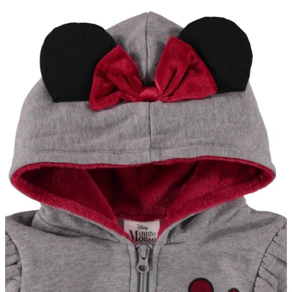 NEW NWOT Girls Sz 5 MINNIE MOUSE Hooded Jacket, Shirt & Leggings 3 Pc Outfit Set - Picture 6 of 7